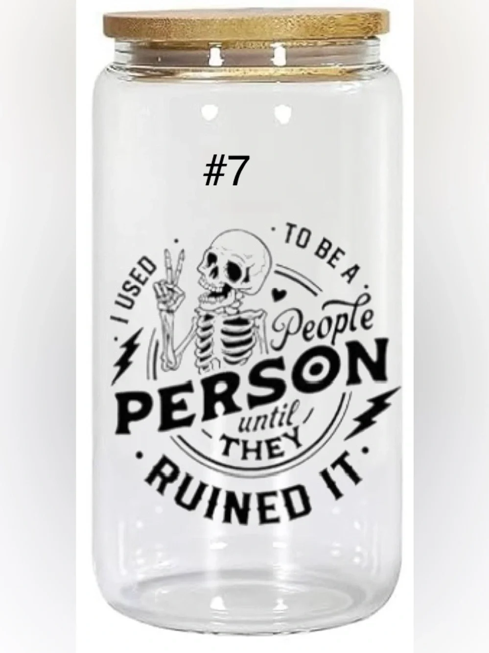 Buy now* 16 ounce glass tumbler sassy skeleton - Picture 8 of 15